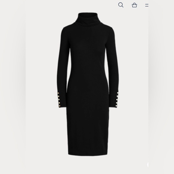 Lauren Ralph Lauren Cotton-Blend Turtleneck Dress - Picture 1 of 5